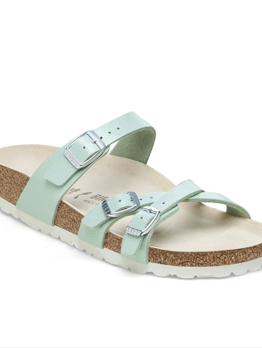 NWOB Birkenstock Franca Sandals – Shiny Lizard Surf Green SIZE 37 narrow